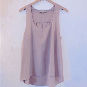 Nordstrom Sleeveless Chiffon Overlay Tank in Light Taupe